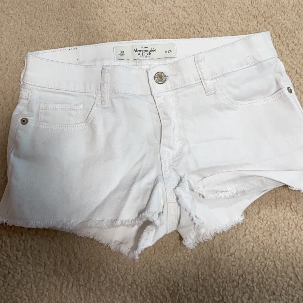 White jean shorts